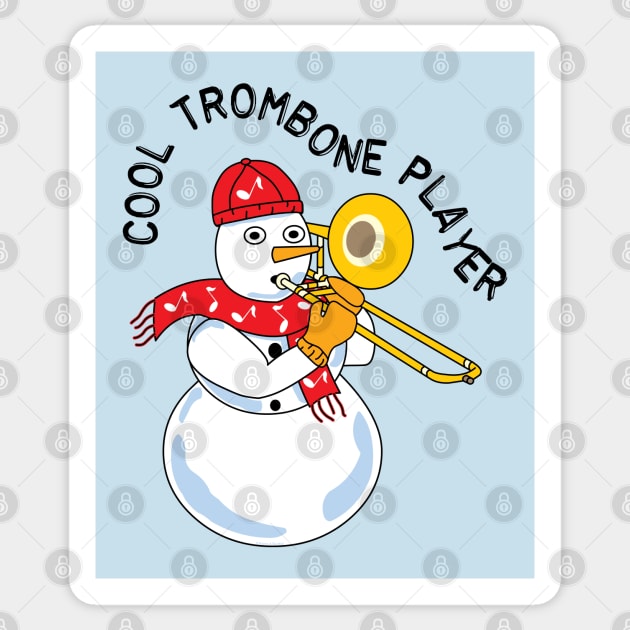 Cool Trombone Snowman Sticker by Barthol Graphics